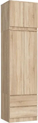 Immagine prodotto di Akord Armadio Con Sovrastruttura 2 Ante 2 Cassetti Rovere Sonoma 60X51X234 Cm