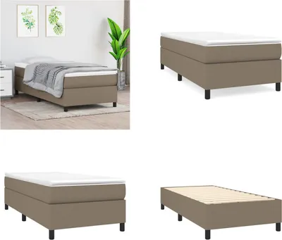 Productafbeelding van vidaXL Boxspringbed met matras, taupe, 100x200 cm, stof - Boxspringbed - Boxspringbedden - Bed - Slaapkamer meubels