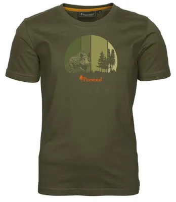 Produktbild von Pinewood 6467 Wild Boar Kids T-Shirt Olive (107) 140