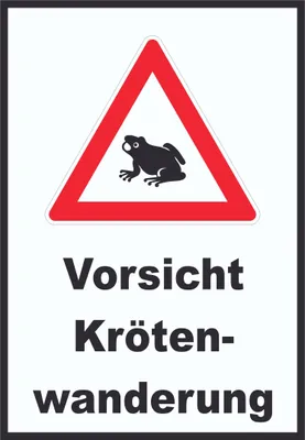 Produktbild von Vorsicht Krötenwanderung Schild A3 Rückseite selbstklebend