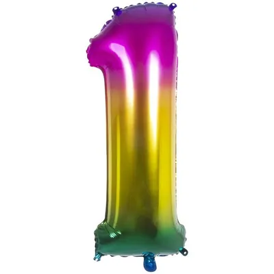 Produktbild von Folienballon - Bunte Zahl - - Zahl 1 - eins
