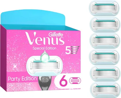 Produktbild von Gillette Venus Party Edition Rasierklingen Damen – 6 Ersatzklingen mit Hauch von Duft