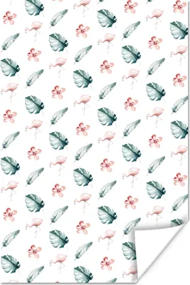 Produktbild von MuchoWow® Poster Flamingo - Natur - Muster 40x60 cm - Plakate für die Wand - Poster Babyzimmer