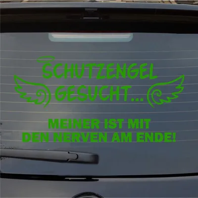 Produktbild von Heckscheibenaufkleber Schutzengel gesucht meiner ist am Ende Engel Nerven 54x27 cm Hellgrün Auto Aufkleber Sticker