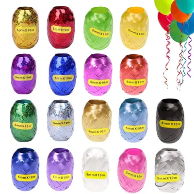 Productafbeelding van Set van 18 rollen cadeauband in verschillende kleuren