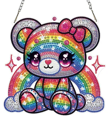 Diamantkunst-Hängeornament, Regenbogen, 7,67 x 7,122 cm, DIY-Set