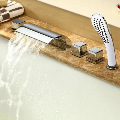 Productafbeelding van Mengkraan met handdouche 1,2 m - Douche set - Verchroomd - Keramische ventielen