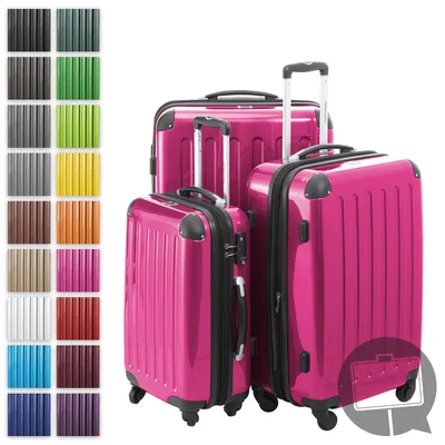 Produktbild von HAUPTSTADTKOFFER - Alex - Kofferset 3 Größen Hartschalenkoffer Trolleys erweiterbar, 4 Rollen, Hartschale glänzend Reisekoffer Set, expandable travel luggage,Magenta