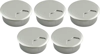 Produktbild von vasalat Kabeldurchführung 60mm rund, 5 Stück Kabeldurchlass silber RAL 9006