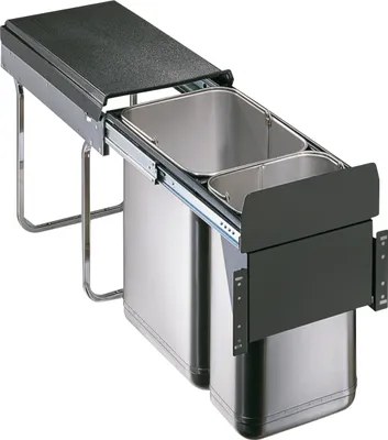 Produktbild von WESCO 785304-42 Abfallsorter EDEL-DOUBLE 30 BM ab 30 cm Schrankbreite / Abfallvolumen 30 (1x20 u. 1x10) Liter