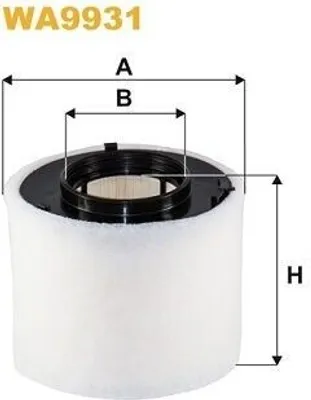 Produktbild von Luftfilter WIX FILTERS WA9931 für AUDI A4 B9 Avant (8W5, 8WD) Filtereinsatz