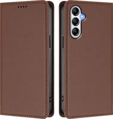 Image de Etui en cuir pour Samsung Galaxy A54 5G, étui magnétique en cuirPolyuréthaneavec support Marron