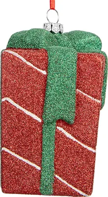 Image de Clayre & Eef Pendentif de Noël Cadeau 8x8x11 cm Rouge Plastique