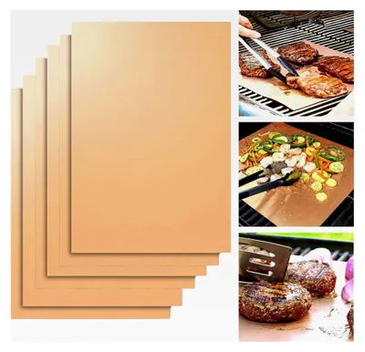 Produktbild von 6 Stück Grillmatte für Gasgrill, Holzkohle und Elektrogrill, 40 x 33 cm
