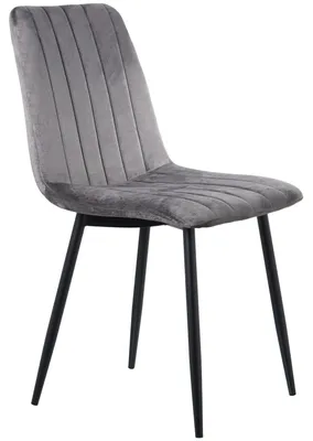 4er-Set Stühle, Polyester/Metall, Schwarz/Grau, 55x44x86 cm