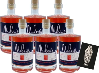 Produktbild von Mileys 6er Set Rhababer-Honig-Gin-Likör 6x 0,5l (20% Vol.)- [Enthält Sulfite]