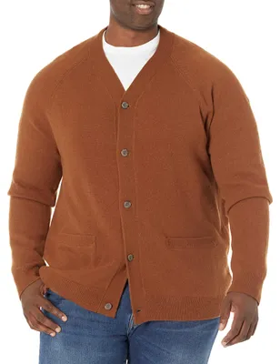 Produktbild von A. Essentials Herren Strickjacke aus Wolle mit V-Ausschnitt und Taschen (frü