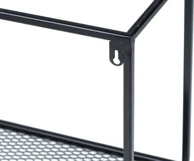 Produktbild von HowHomely Wandregal Metall Schwarz 50 cm - Hängeregal Industrial und Loft Stil