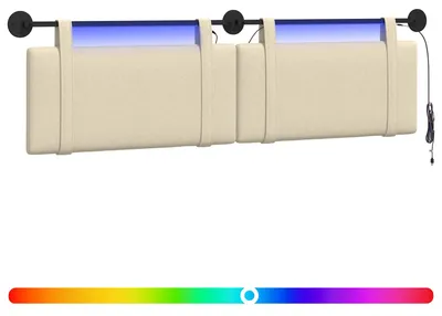 Image de vidaXL Tête de lit suspendue en tissu crème