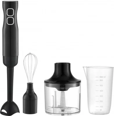 Obrázek produktu pro Mixér s kráječem a šlehačem Rosberg R51112MC, 400 W, 650 ml, 2 rychlosti, černý