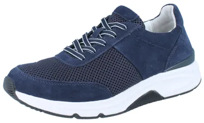 Produktbild von GABOR Rollingsoft Damen Sneaker blau Veloursleder Mesh - Größe: UK 5,5