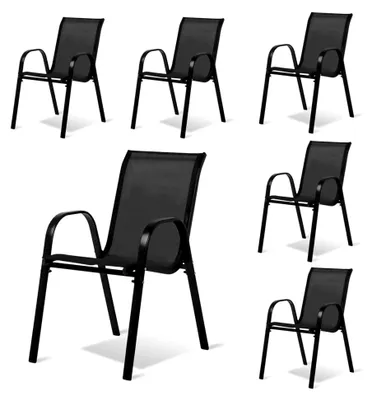 Produktbild von Stapelbare Gartenstühle aus Textilene im 6er-Set