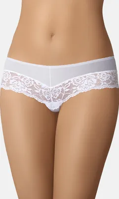 Obrázok produktu pre Teyli Brazílske bavlnené nohavičky s kvetinovou čipkou Viki Female 101 white L