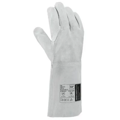 A single welding glove is shown against a white background.