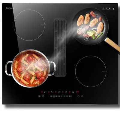 Produktbild von Induktionskochfeld - 30 cm Doppelkochfeld - Flexzonen - 3500 W - Touchslider-Bedienung - Timer - Kindersicherung - Schwarz