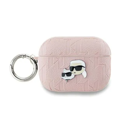 Produktbild von Karl Lagerfeld Klap2Pgkcpp Airpods Pro 2 (2022/2023) Hülle Rosa/Pink Monogramm Karl & Choupette Kopf