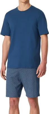 Produktbild von Schiesser Casual Essentials Schlafanzug Set aus Kurzarm-Shirt und kurzer Hose, Lässige Passform, Bequemer Hosenbund