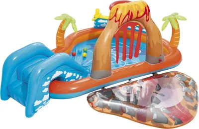 Immagine prodotto di Piscina per bambini Bestway 53069, Lava Lagoon, parco giochi gonfiabile, 265x265x104 cm