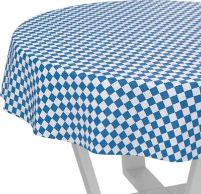 Produktbild von Tischdecke oldscool Karo Blau Rund 140cm Schnittkante Wachstuch abwaschbar