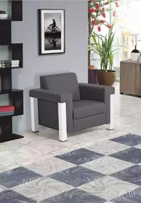 Immagine prodotto di Poltrona grigia arredo ufficio studio poltrona imbottita arredo seduta moderna