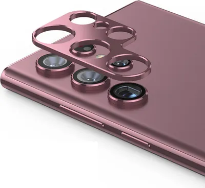 Produktbild von Back Kamera Aluminium Abdeckung Schutz Dunkel Rot für Samsung Galaxy S22 Ultra