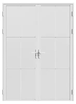 Produktbild von Reversibler zweiflügeliger Türblock aus Aluminium und Mattglas – 2 x H204 x B73 cm – Weiß – SEROTO