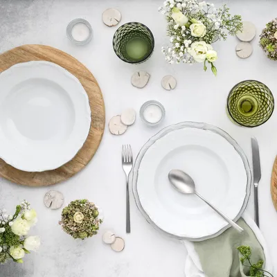 Obrázok produktu pre CreaTable, 24325, Maria Theresia Platin, sada tanierov 18 ks, porcelán