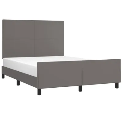 Produktbild von vidaXL Bettgestell mit Kopfteil Grau 140x200 cm Kunstleder