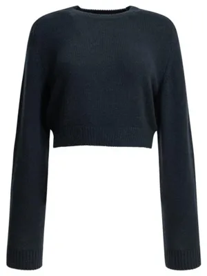 Image de KHAITE pull en laine et cachemire femme bleu - S