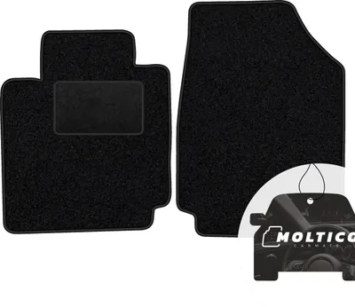 Produktbild von moto-MOLTICO Vorne Fußmatten Auto Velours Autoteppiche Schwarz Automatten Set 2-teilig passend für Nissan Micra 2003-2010