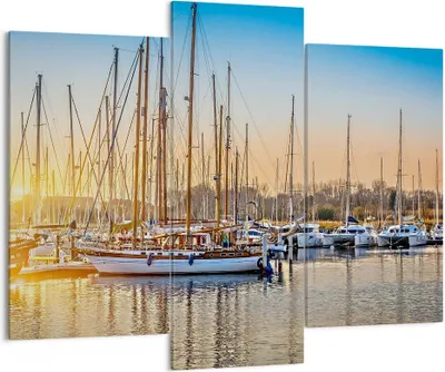 Produktbild von Bild auf Leinwand - Leinwandbild - Katamaran Yacht Anker Ankerplatz - 130x100cm - Wand Bild - Wanddeko - Leinwanddruck - Bilder - Kunstdruck - Leinwand bilder - Wandkunst - CB130x100-3162