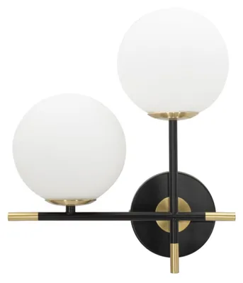 Immagine prodotto di Mauro Ferretti applique Darky doppio E14 30x17x35 cm oro bianco nero