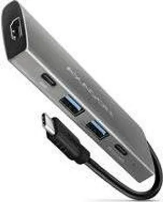 Produktbild von Axagon HMC-5G2 USB 10Gbps hub, 2x USB-A, 2x USB-C, HDMI 4k/60Hz, PD 100W, USB-C Kabel, Kabelgebunden, USB 3.2 Gen 2 (3.1 Gen 2) Type-C, 100 W, Grau, 10 Gbit/s, 4K Ultra HD