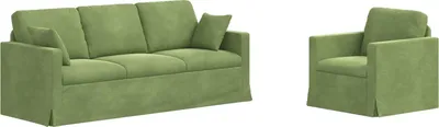 Immagine prodotto di vidaXL Set di divani, 2 pezzi, verde chiaro, in velluto