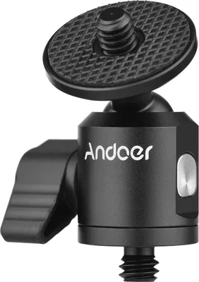 Produktbild von Andoer Mini-Kugelkopfadapter Kamerastativ Kugelkopfhalterung Alumnum-Legierung 1/4 Zoll Schraubanschluss auf 1/4 Zoll Schraubanschluss
