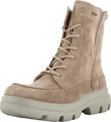 A single beige boot is shown against a white background.