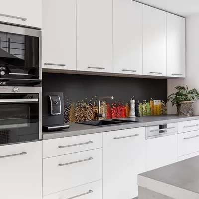 Produktbild von Dedeco Küchenrückwand Motiv: Gewürze V1, 3mm Aluminium Alu-Platten als Spritzschutz Küchenwand Verbundplatte wasserfest, inkl. UV-Lack glänzend, alle Untergründe, 260 x 60 cm