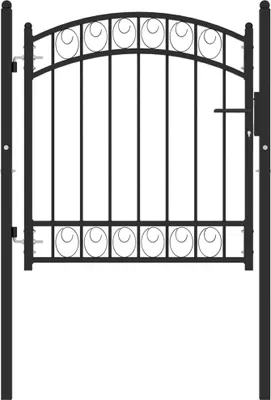 Productafbeelding van Hekpoort EMMEN met gebogen bovenkant, stalen uitvoering, 100 x 86 cm, zwart