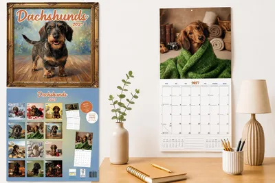 Immagine prodotto di Calendario da parete 2027, 16 mesi, 30 x 30 cm, con panoramica mensile da appendere