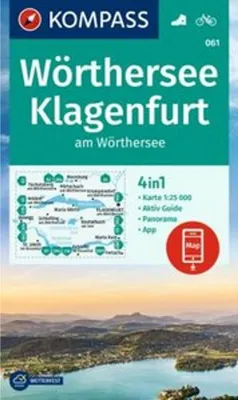 Obrázek produktu pro KOMPASS Turistická mapa 061 Wörthersee, Klagenfurt am Wörthersee 1:25 000